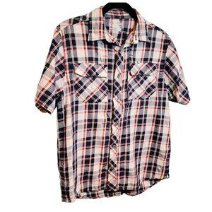 UNDER Armour men's plaid button down casual shirt logo embroidery